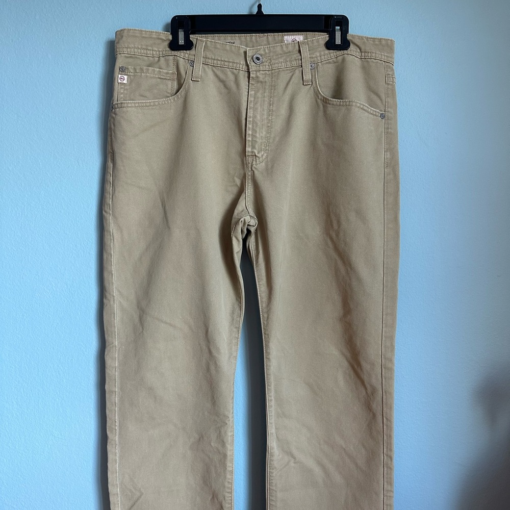 AG Adriano Goldschmied The Protégé Men’s Straight Leg Khaki Tan Jeans Size 36x31